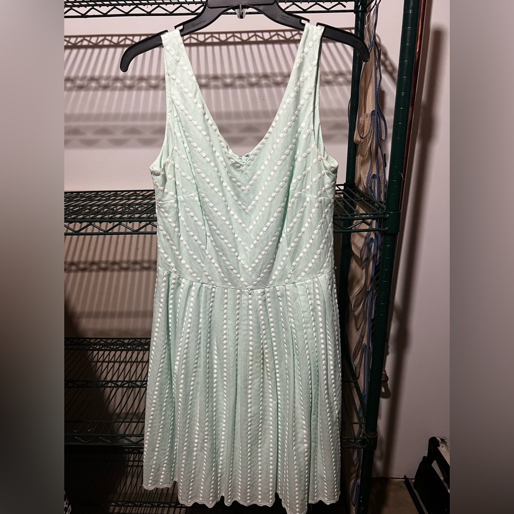 ANTONIO MELANI Light Green Textured Midi Dress